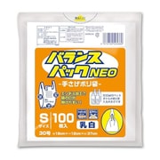バランスパックネオ 手提げ S 30号 約縦37cm×横18cm×マチ12cm×厚さ0.012mm 100枚 乳白 BP-NTPS-100