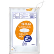ポリバッグひも付規格袋 10号 0.03mm 透明 100P LR03-10