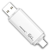 USBメモリー USB3.2 Gen2 Type-C - Type-Aコネクタ搭載 キャップ式 64GB ホワイト HDUF134C64G3C