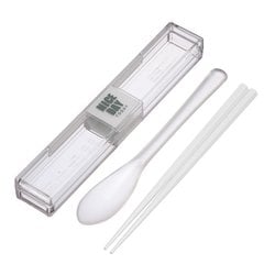 とっても強いケース&スプーン18cm箸付 ホワイト H-600