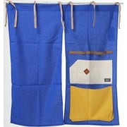 綿麻ポケットのれん(80) BLUE
