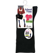 LJ74081 [School time 学生用 リブソックス 20cm丈 23～25cm ブラック]
