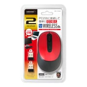 2レシーバー付き ワイヤレスマウス レッド HDM-7146RD