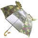 子供用傘 キッズアンブレラ ダイナソー 45cm 手開き式 8本骨 透明窓つき ネームタグつき 迷彩色 KI047373