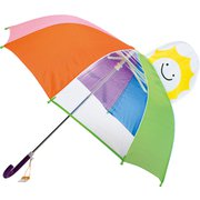 子供用傘 キッズアンブレラ サン 45cm 手開き式 8本骨 透明窓つき ネームタグつき KI677040