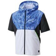 KU92150-4-LL [空調風神服 フード付半袖ブルゾン メンズ LLサイズ ブルー]