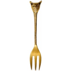 ケーキフォーク 12cm ブラスカトラリー キャットフェイス ブラス ゴールド BRCUCFFG