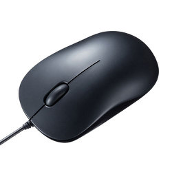 マウス 有線 ブルーLED Type-C ケーブル長1.2m 左右対称 3ボタン 中型サイズ 箱パッケージ win mac iPadOS Android ChromeOS ブラック MA-BLC194BK