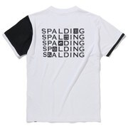SMT210610 [バレーボールTシャツ スポルディングアイコン メンズ Sサイズ ホワイト]