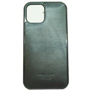L-20335iP12Pro/12BK [iPhone 12 / iPhone 12 Pro 用 栃木レザー ポイントカバー ケース BK]
