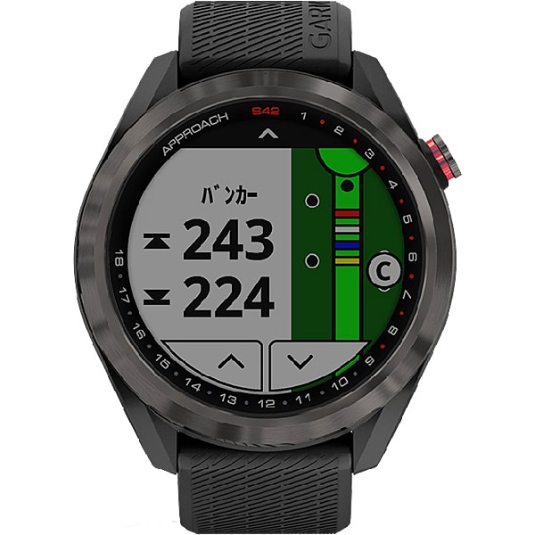 ガーミン GARMIN010-02572-20 [Approach S42 Black/Carbon Gray (アプローチ S42  ブラック/カーボングレー) ゴルフGPSウォッチ] 携帯電話・スマートフォン