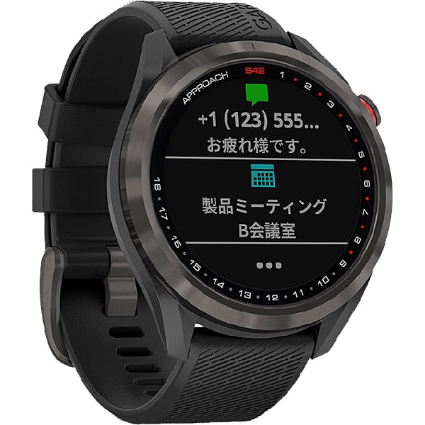 ガーミン GARMIN010-02572-20 [Approach S42 Black/Carbon Gray (アプローチ S42  ブラック/カーボングレー) ゴルフGPSウォッチ] 携帯電話・スマートフォン