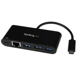USB Type-C有線LANアダプタ ギガビット対応/3ポートUSB 3.0ハブ/USB PD/USB 3.1 Gen 1準拠 US1GC303APD