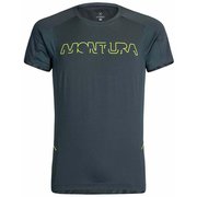 RUN LOGO T-SHIRT MTGR30X 9370 ディムグレー/Fイエロー Lサイズ [アウトドア カットソー メンズ]