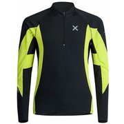 ラン エナジー ジップ マグリア RUN ENERGY ZIP MAGLIA MMZR36X 9247 チャコールグレー/イエローグリーン Mサイズ [ランニングウェア シャツ メンズ]