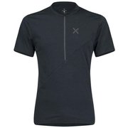 VERTICAL BLOCK ZIP T-SHIRT MTZN35X 9247 チャコールグレー/イエローグリーン Lサイズ [アウトドア カットソー メンズ]