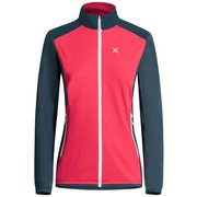 STRETCH PRO 2.0 JACKET WOMAN MJAP45W 0486 ピンク/スティールブルー Lサイズ [アウトドア ソフトシェルジャケット レディース]