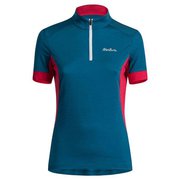 MERINO TRENDY ZIP T-SHIRT WOMAN MTZC12W 8304 ペールブルー/ピンク Mサイズ [アウトドア カットソー レディース]