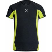ラン エナジー ティーシャツ RUN ENERGY T-SHIRT MTGR36X 9247 チャコールグレー/イエローグリーン Lサイズ [ランニングウェア シャツ メンズ]