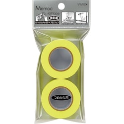 メモックロールテープ強粘着15mm レモン スペア2巻入り PRK-15H-LE