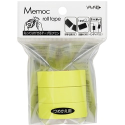 メモックロールテープ蛍光紙15mm レモン スペア3巻入り RK-15H-LE