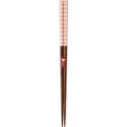 抗菌箸 ゼオミック加工 塗分タータン・ピンク 23cm 121260