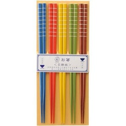【家庭用食洗機対応】箸セット カラースティック5P 23cm 029030