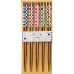 【家庭用食洗機対応】箸セット 華色市松5P 22.5cm 028750