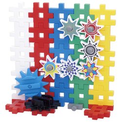 BANDAI - gakkiiiii Gakkenニューブロック パーツ3番（タイヤ緑）4番（ジョイント