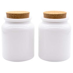 キッチンインテリア コルクポット 保存瓶（ビン） 300ml 2個セット ホワイト KPOT300-AITO-2P