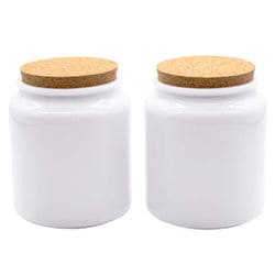 キッチンインテリア コルクポット 保存瓶（ビン） 400ml 2個セット ホワイト KPOT400-AITO-2P