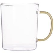 クラフト 耐熱ガラス コーヒー マグカップ 320ml 把手 イエロー 49T519YE-1P
