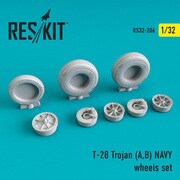 RSK32-0206 1/32 レジン製ディティールアップパーツ T-28A/B トロージャン 艦上用 ホイールセット [プラモデル用パーツ]