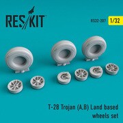 RSK32-0207 1/32 レジン製ディティールアップパーツ T-28A/B トロージャン 地上用 ホイールセット [プラモデル用パーツ]