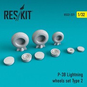 RSK32-0221 1/32 レジン製ディティールアップパーツ P-38 ライトニング ホイールセット 「タイプ2」 [プラモデル用パーツ]