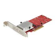 デュアルM.2 SSD増設PCI Expressカード/NVMeまたはAHCI規格対応/PCIe Gen3準拠/PCIe x8スロット対応 PEX8M2E2