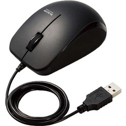 マウス 有線 抗菌 BlueLED 3ボタン Mサイズ ケーブル長1m ブラック M-BL27UBKBK