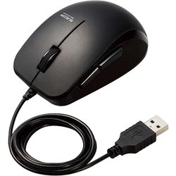 マウス 有線 抗菌 ブルーLED 5ボタン Mサイズ ケーブル長1m 進む戻るボタン ブラック M-BL28UBKBK