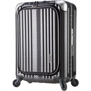 スーツケース 旅行日数目安：1～2泊 38L TSAロック搭載 機内持ち込み可 PC100％・軽量細フレーム・前ポケットビジネスキャリー ラフカーボンブラックシルバー 6203-50-R.BKSL