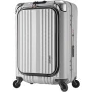 スーツケース 旅行日数目安：1～2泊 38L TSAロック搭載 機内持ち込み可 PC100％・軽量細フレーム・前ポケットビジネスキャリー ラフカーボンホワイトシルバー 6203-50-R.WHSL