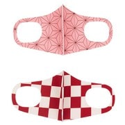 AM-302-4S [和柄キッズマスク 2枚セット 4Sサイズ Pink & Red]