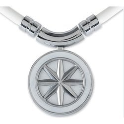 Healthcare Necklace Earth 磁気ネックレス ヘッドチタン サマリウムコバルト磁石 White×Silver 47cm 管理医療機器 HLCNEWS47