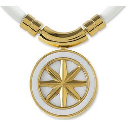 Healthcare Necklace Earth 磁気ネックレス ヘッドチタン サマリウムコバルト磁石 White×Gold 47cm 管理医療機器 HLCNEWG47