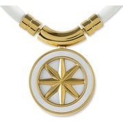 HLCNEWG47 [磁気ネックレス ヘッドチタン サマリウムコバルト磁石 Healthcare Necklace Earth（White×Gold）47cm]