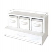 調味料ラック 3スパイスラック 引き出し付 ホワイト AZ-1012