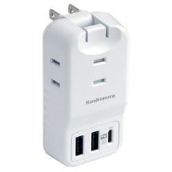 3AC3USB 2A+C PD20W リバーシブル 自動識別 WH AC-035