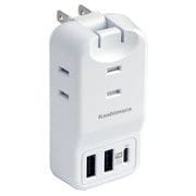 3AC3USB 2A+C PD20W リバーシブル 自動識別 WH AC-035
