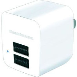 USB AC充電器 AC-2USB-2.4A 2P リバーシブル USB-A×2 2.4A 自動識別IC搭載 通電確認用LED付き 折りたたみ式プラグ採用 AC-027