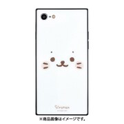SRT-01A [iPhone SE（第2世代）/8/7 4.7インチ用 スクエアガラスケース しろたん フェイス]