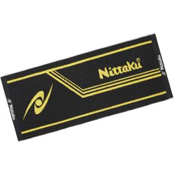 NL9234 LM4 [卓球アパレル ラインミッドタオル ブラック×イエロー]